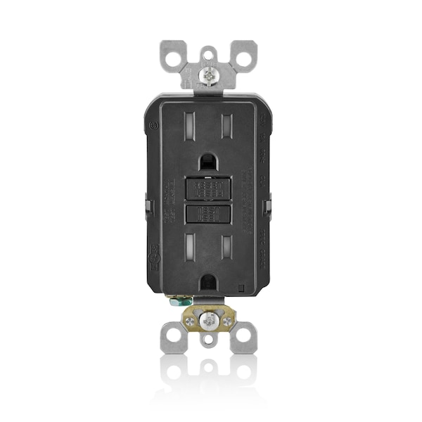 Leviton Leviton SmartlockPro 15 amps 125 V Duplex Black GFCI Outlet 5-15R 1 pk GFTR1-KE - main